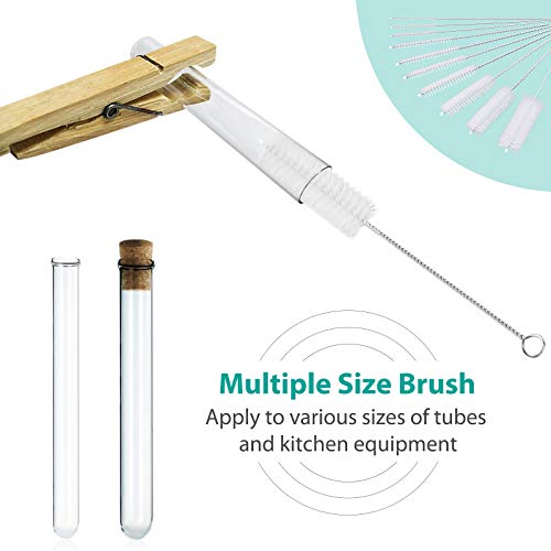CiaraQ Bottle Cleaning Brushes, 8 Inch Nylon Tube Brush Set - color: White, size: 8.0 Inch (10pcs)