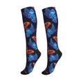 Witchy Moth Compression Socks For Women Men - color: Moth Neon Mushrooms