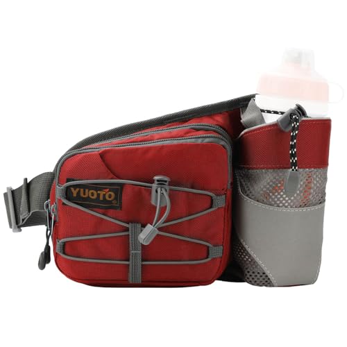 Waist Pack with Water Bottle Holder for Running Walking Hiking Fanny Pack - color: ‎Gypsy Red