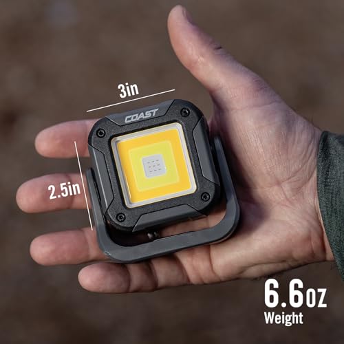 Coast QB2R 2000 Lumens Voice Control Rechargeable Utility Light, Six Light Modes, 75 Hour Run Time, Magnetic Base