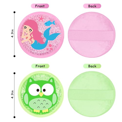 Ice Packs for Injuries Reusable 2 Packs Cold or Warm Compress - style: Mermaid+Owl
