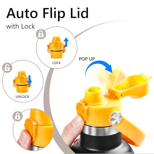 XACIOA Replacement Flip Lid for Hydro Flask Standard Mouth Bottle - color: Yellow