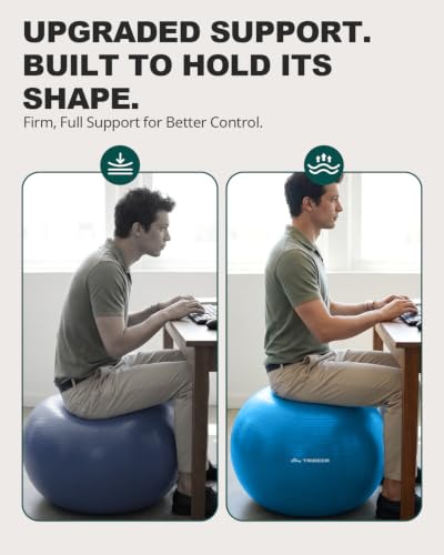 Trideer Yoga Ball for Exercise, Pregnancy, Exercise Ball, Pump Included - color: Sapphire blue, size: L(23-26ines/58-65cm)