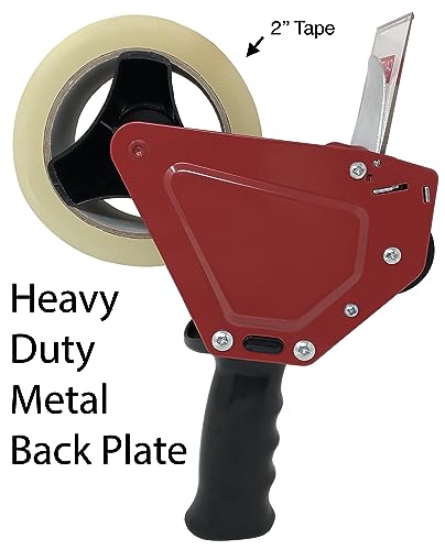 Clipco Tape Gun Retractable Safety Blade Tape Included (3-Pack) (Red-Black)