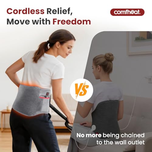 10000mAh Cordless Heating Pad for Back, Portable Rechargeable