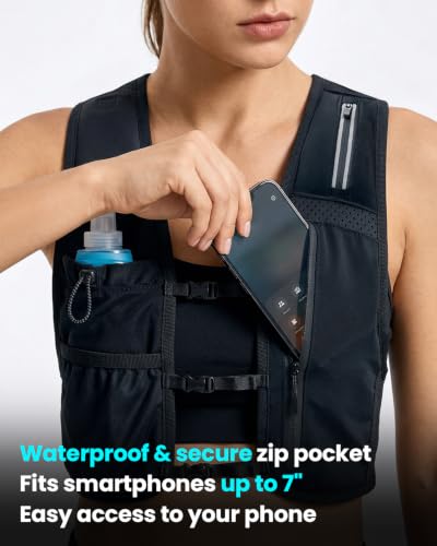 Zelvot Running Vest for Women Men, Hydration Vest with 500ml Soft Flask - color: Grey, size: Medium-Large