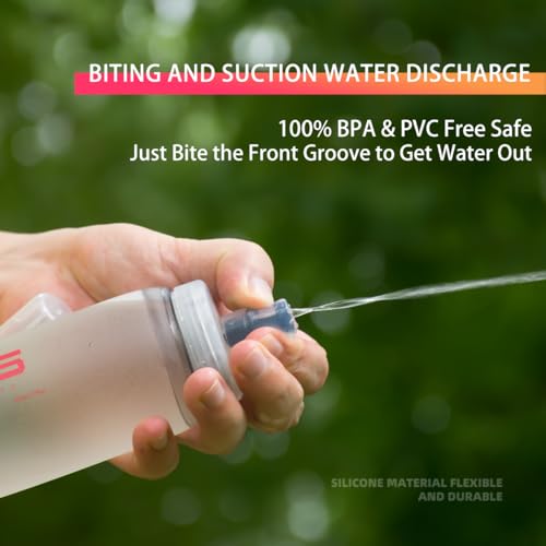 WRELS Soft Flasks Soft Running Water Flask Collapsible Soft Water Bottles Small BPA-Free for Sports Hiking Hydration Pack 500 ml/17oz，300 ml/10oz（500ml,red） - color: Red