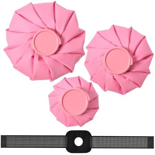 Ice Packs for Injuries Reusable, 3 Sizes, Pink - color: Pink