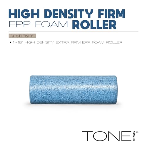 TONE Fitness Firm High-Density Foam Roller for Exercise, Massage & Recovery - color: Blue, size: 18 Inch