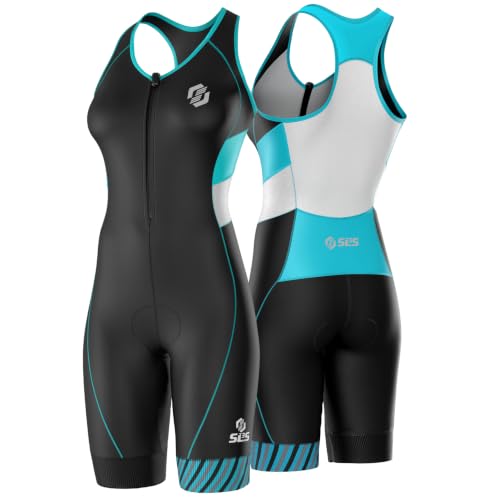 SLS3 Triathlon Suits Women - Sleeveless Pro Trisuit with Comfy Tri Chamois - color: Sky Blue, size: X-Small