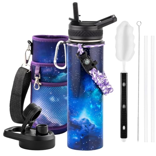 RAYMYLO Insulated Water Bottle 20 oz, Triple Wall Vacuum Stainless Steel - color: Aurora Purple, size: 20 Ounces