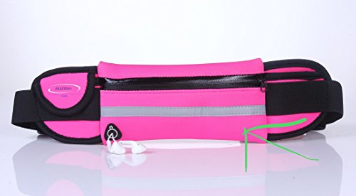 Dimok Running Belt Waist Pack - Water Resistant Runners Belt Fanny Pack for Hiking Fitness – Adjustable Running Pouch for Phones iPhone Android - color: Pink