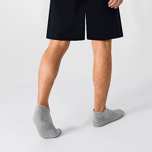 CLOSEMATE Mens Athletic Ankle Socks Cushioned Cotton 7 Pairs - color: 7grey, size: 12-15