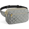 CXWMZY Fashion Fanny Packs for Women & Men, Girls Boys Teens Waist Bag Hip Bum Bag Cute Fanny Pack Casual Bum Bag with Multi-Pockets Adjustable Belts for Disney Traveling Cycling Running (Gray) - color: Gray