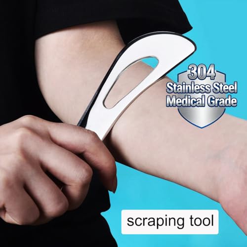 Muscle Scraper Tool Set, 304Stainless Steel IASTM Kit, Scraping Massage Tools for Physical Therapy, 3 Piece for Fascia Release - style: GYX COELE-3 set A