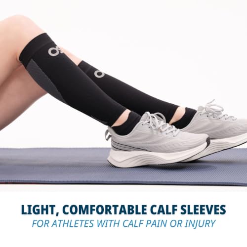 OS1st Calf Compression Sleeves for Men & Women relieves shin splints, leg fatigue and reduces recovery time - color: Grey, size: Small