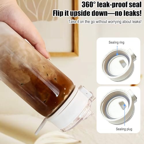 Clear Sports Water Bottle，Leak Proof Re-Usable Flip Top Plastic Drinks Bottles for Outdoor Sports, Office, Gym, Cycling - Clear 20 oz - size: 20 Ounces
