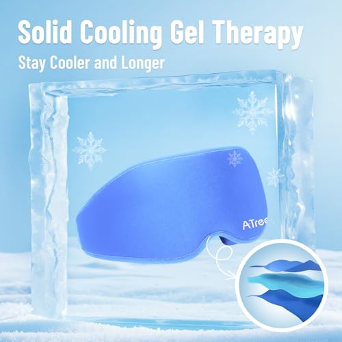 Cooling Eye Mask for Puffy Eyes, Ice Eye Pack After Surgery Relief - Reuable Cold Compress for Dry Eye - Comfortable Perfect Fit Gel Sleep Mask, Deep Blue of 3D - color: Deep Blue of 3d