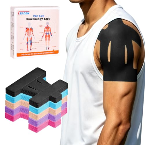 Precut Kinesiology Tape for Shoulder, 10 Pcs, Black - color: Black, size: 10 Pcs