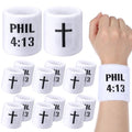 Misdary 6 Pair Cross Wristband Baseball Drip Football Accessory - color: White