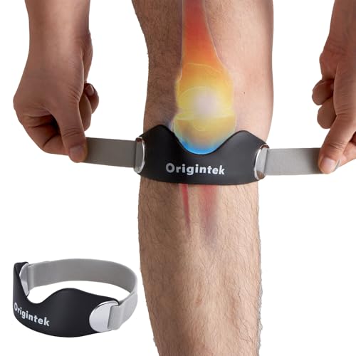 Patellar Tendon Support Strap, Adjustable Non-Slip Patella Band Knee Brace Stabilizer for Jumpers Knee, Tendonitis, Running, Basketball, Volleyball, Squats, Two Straps for Adults Teens, 1 Pack