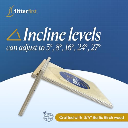 FitterFirst Wooden Slant Board -13.5 Inches Wide - Adjustable incline