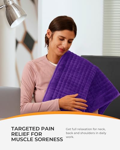CooCoCo FSA Eligible 17 x 33 in Electric Heating Pad, Modena - color: 17"*33" Purple