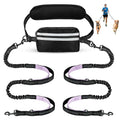 Hands Free Dog Leash for Two Dogs Walking, Running - color: Black/Purple, size: Large