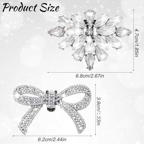 4 Pcs Rhinestone Shoe Clips for Women Dress Shoes Fashion Crystal