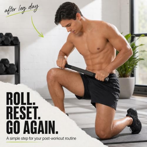 Massage Roller Stick, 17-Inch Muscle Roller Stick for Legs - color: Black