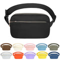 Fashion Fanny Bag-Waist Pack With Adjustable Belt Bag-Unisex Crossbody Pack For Travel Running Hiking-Black - color: 3-Zipper Black