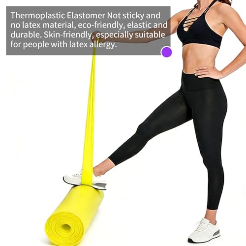 Resistance Bands Long Non-Latex Elastic Stretch Bands - color: Yellow-10/15lb, size: 5ft/6.5ft