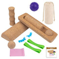 Cork Balance Board for Adults, Foot & Ankle Strengthener Balance Trainer with Cork Roller, Spiky Massage Ball, Toe Correctors & Stretch Strap, Foot Balance Board Set for Mobility, Stability & Functional Training