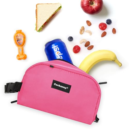 Cerbonny Small Cooler Bag Freezable Lunch Bag for Work School Travel, Leak-proof, Insulated, Suitable for 3+ - color: Red-Magenta