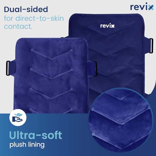 REVIX XXL Ice Pack for Back, Reusable Gel Cold Pack for Full Back Coverage - color: Navy