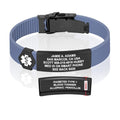 Divoti Custom Dual-Sided Engraved Silicone Medical Alert ID Wristband w/Security Clasp & Trim-to-Fit Band - Style - color: Carmella Blue / PVD Black / White, size: Band Width - 13mm