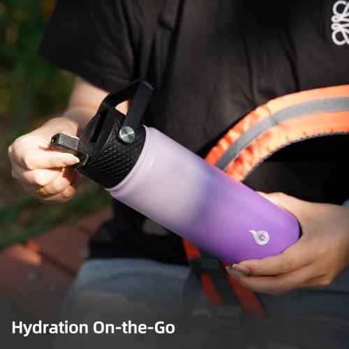 BJPKPK 18oz Insulated Water Bottle with Straw Lid, Stainless Steel Bottle - color: Ocean Dream, size: 18 Ounces
