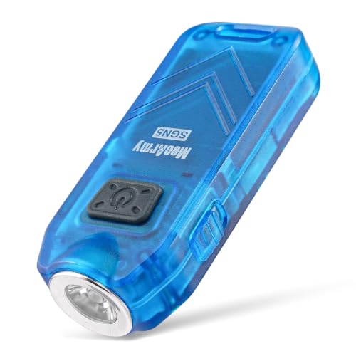 MecArmy SGN5 USB Rechargeable Personal Attack Alarm Flashlight | Mini Handheld EDC Keychain Torch | LED with 560 Lumens Small and Powerful Light | Alarm up to 115dB Siren (Blue) - color: SGN5-Blue, size: SGN5-BL