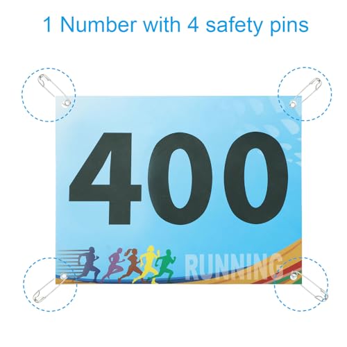 PATIKIL Tearproof Running Bib Numbers, Race Competitor Numbers - size: 7x6 Inch, style: 1-400