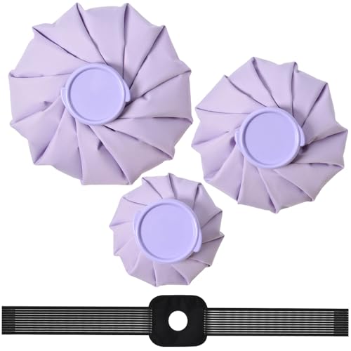 Ice Packs for Injuries Reusable, 3 Sizes, Purple - color: Purple