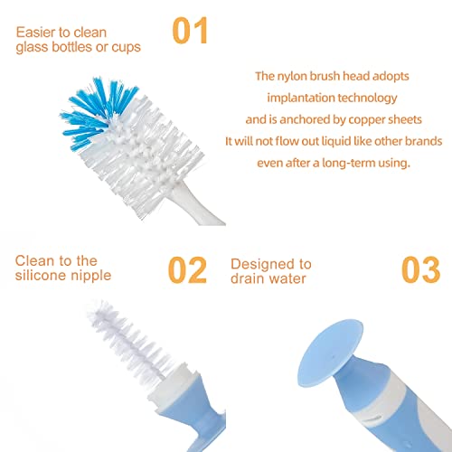 Multifunctional Cleaning Brush, Baby Bottle Brush, Bottle Brush Cleaner - color: Pink 2