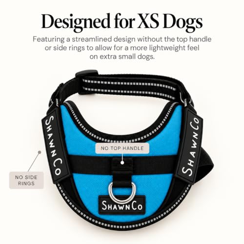 ShawnCo Essential Pro Dog Harness, No-Pull Pet Vest (Electric Blue, XS) - color: Electric Blue, size: XS