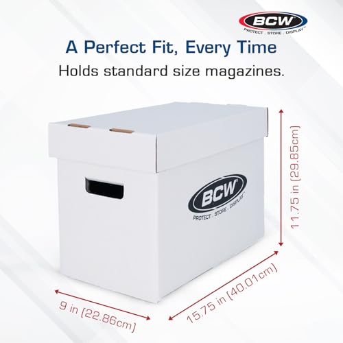 BCW Magazine/Document Storage Box 1-Pack | Durable Cardboard Filing Box - style: Single