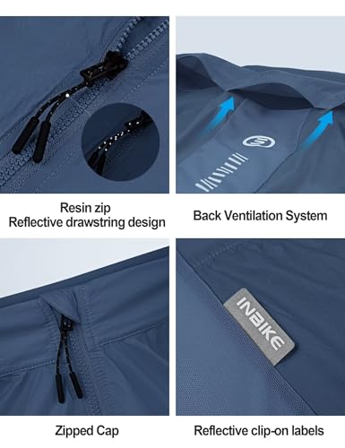 INBIKE Unisex Cycling Vest Windproof Lightweight Sleeveless Jacket - color: Blue, size: Large