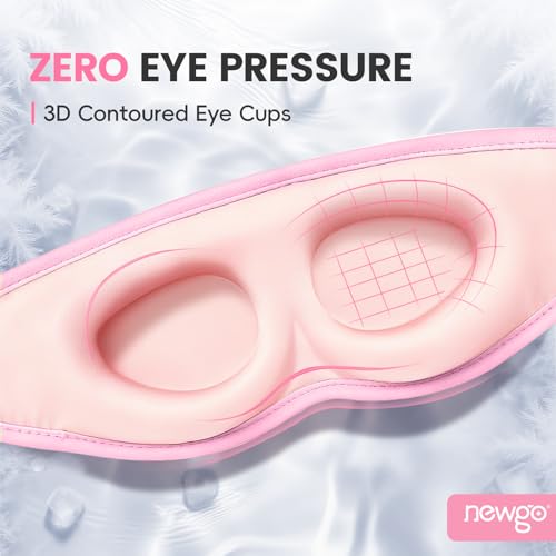 NEWGO 3D Cooling Eye Mask, Weighted Eye Mask for Sleeping, Pink - color: Pink, size: 1 Count (Pack of 1)