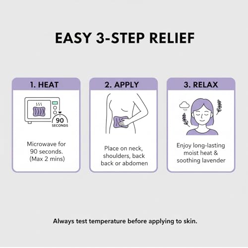 Microwavable Heating Pad - Multi-Purpose Warm Relief for Neck, Shoulders, Lumbar Muscles, Colic & Upset Stomach, Soft Skin-Friendly Fabric, Portable for Home/Office/Travel