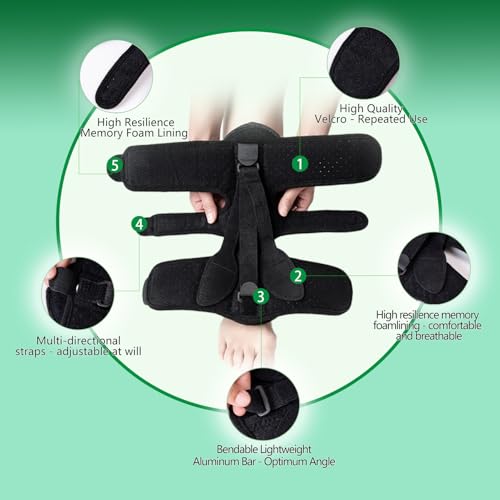 CARELIVING 1 Pack Plantar Fasciitis Night Splint Upgrade Foot Brace Plantar Fasciitis Relief Splint Fit Women Men Adjustable Orthotic Stretcher Support Relief Foot Drop Achilles Tendonitis Day&Night
