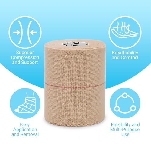 OK TAPE Elastic Adhesive Tape Bandage Tape Wrap 4 Inch Wide 4 Rolls - size: 4 Inch x 5 Yard