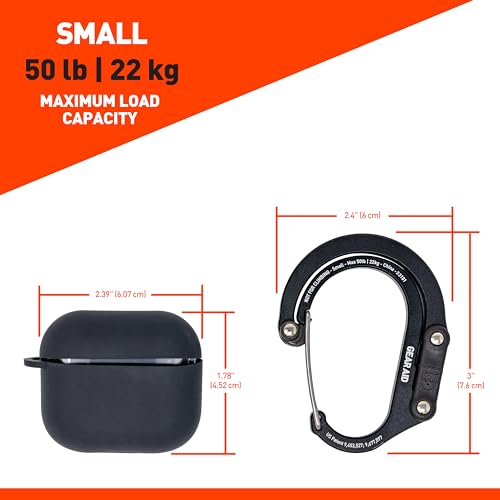 GEAR AID HEROCLIP Small Carabiner Gear Clip with 360° Swivel Hook - color: Black & Red, size: 2 Carabiners
