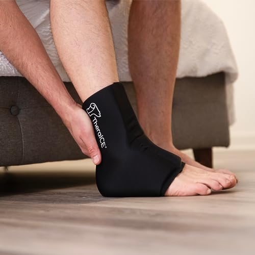 TheraICE Ankle Ice Pack Wrap, Achilles Tendonitis Brace, Plantar Fasciitis - size: Small/Medium, style: Original (Pack of 2)